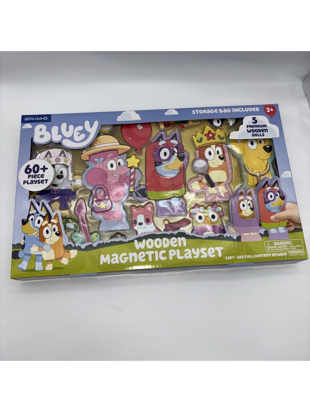 Bluey Wooden Magnetic Playset 60+ Pieces with Dolls and Accessories - NEW Sealed